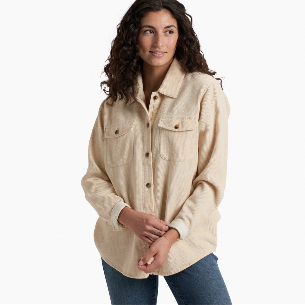 KUHL‎ Womens Tallula Corduroy Shacket Button Up Gorpcore M Cream Casual Outdoor
